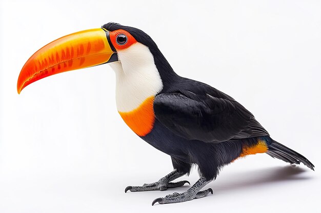 photography of animal toucan on white background