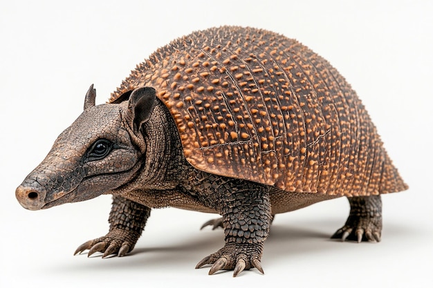 Photo photography of armadillo animal on white background