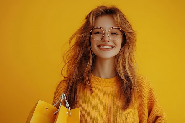 photography of Beautiful young happy woman with shopping bags