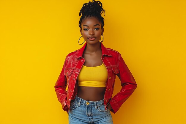 photography of black american girl happy lifestyle on light background