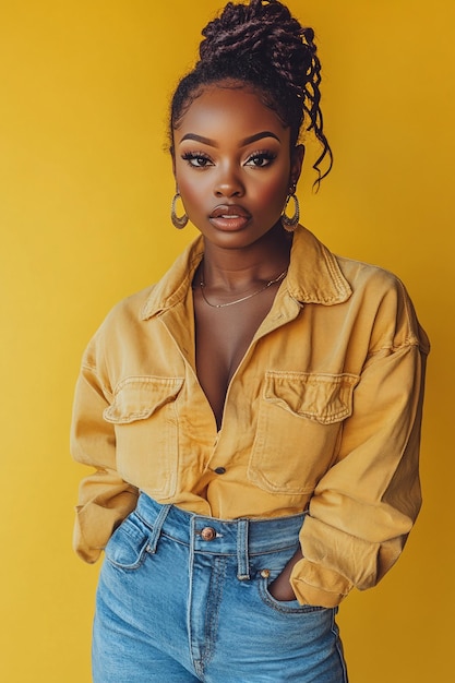 photography of black american girl happy lifestyle on light background