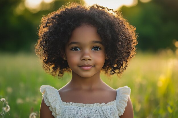 Photo photography of black american kids girl happy lifestyle on light background