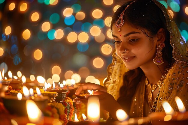 Photo photography of celebrate happy diwali festival