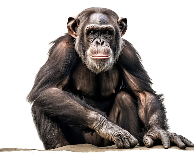 Photography of chimpanzee on isolated background