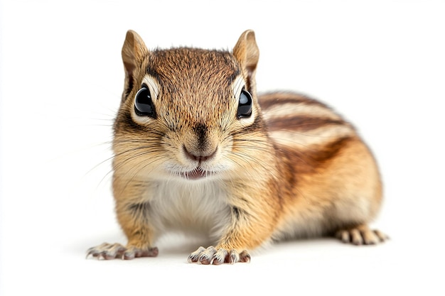 Photo photography of chipmunk animal on white background