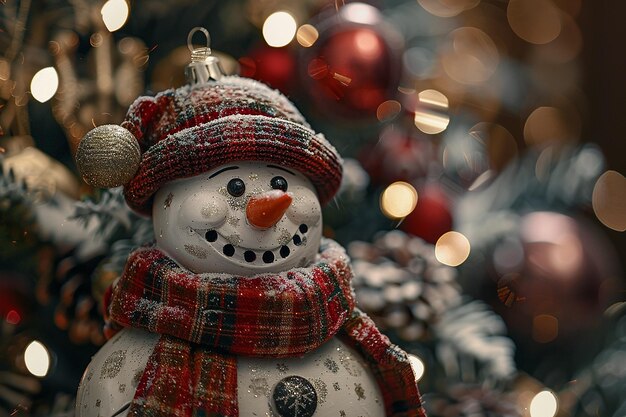 photography of christmas snowman