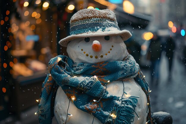 photography of christmas snowman