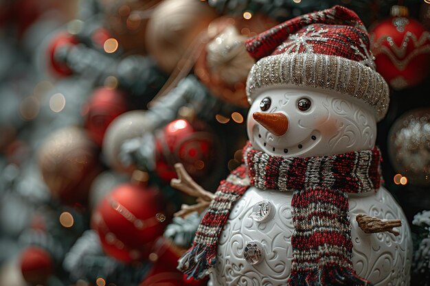 photography of christmas snowman