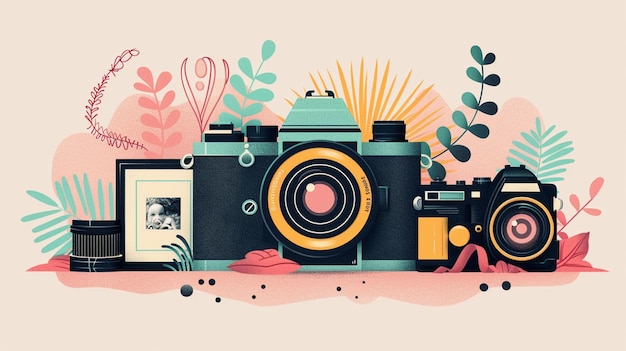 Photo photography day festival design vector illustration