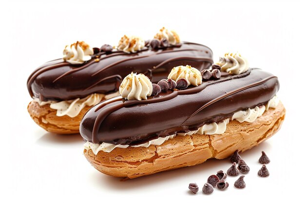 Photo photography of eclairs white background