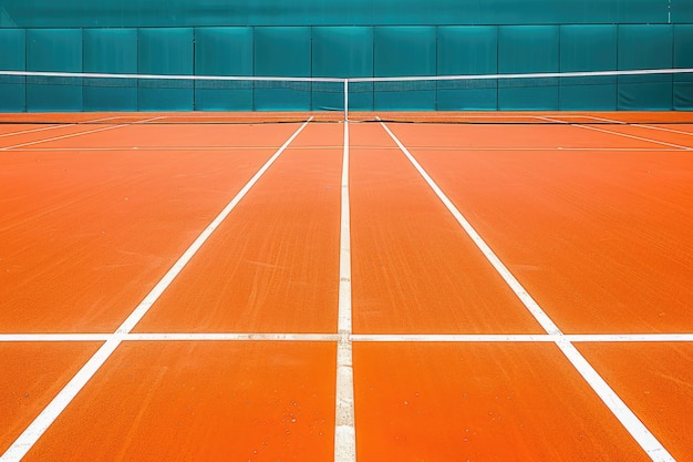 Photography of Empty Orange Tennis Court with Net