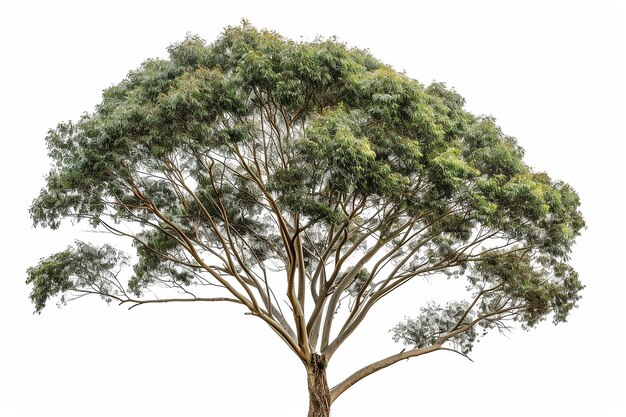 Photo photography of eucalyptus tree on white background