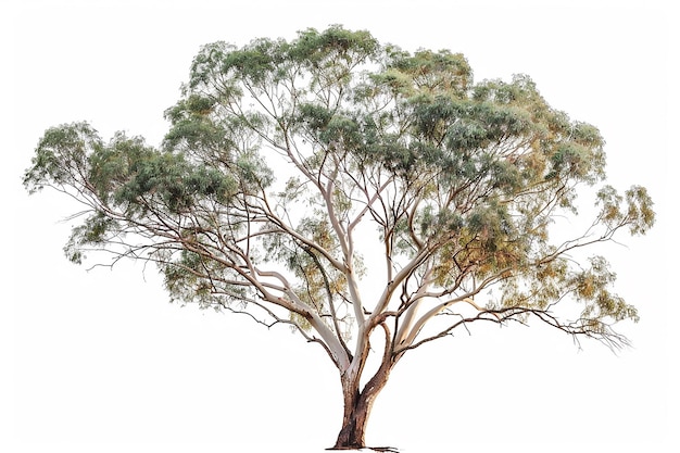 photography of Eucalyptus tree on white background