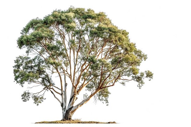 Photo photography of eucalyptus tree on white background