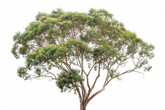 Photo photography of eucalyptus tree on white background