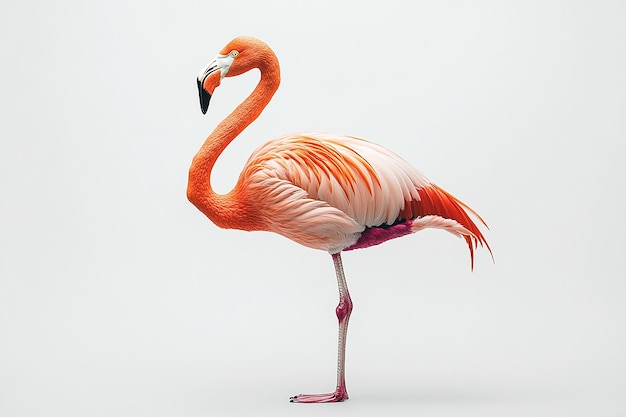 Photo photography of flamingo animal white background