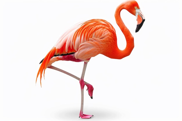 photography of Flamingo bird on white background