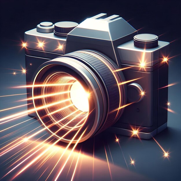 Photo photography flash effect with shutter click animation