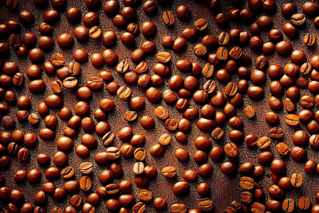 Photography of Fresh Coffee Beans on a Natural Background Generative AI