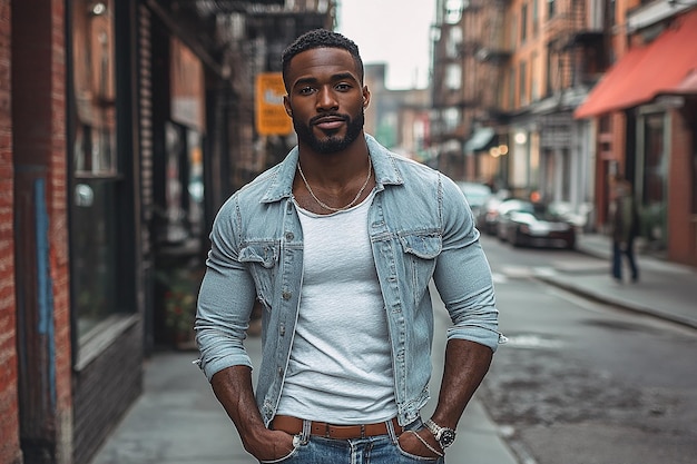 Photo photography of handsome black american men happy lifestyle