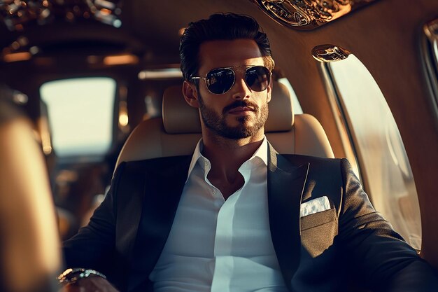 Photo photography of happy business luxury lifestyle men