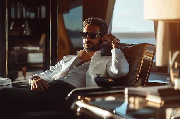 Photo photography of happy business luxury lifestyle men