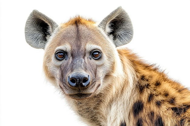 Photo photography of hyena animal on white background