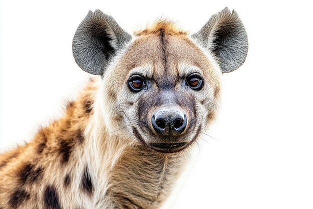 Photo photography of hyena animal on white background