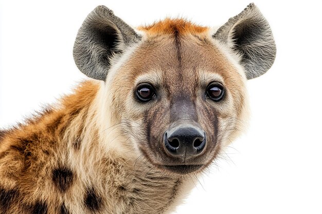 Photo photography of hyena animal on white background