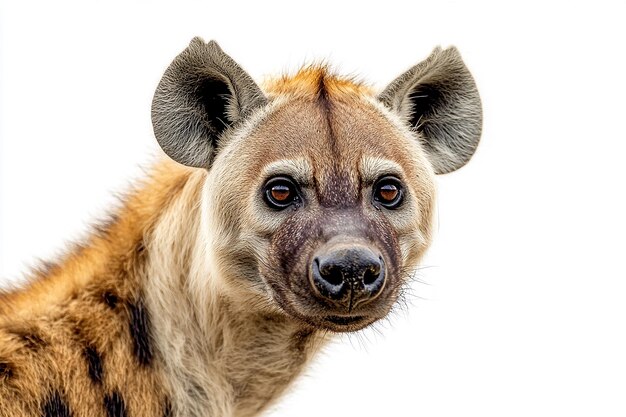 Photo photography of hyena animal on white background