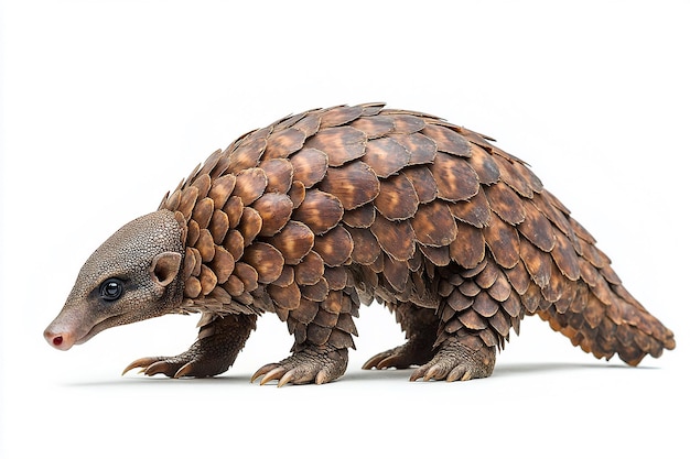 photography of pangolin animal on white background