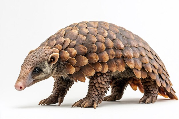 photography of pangolin animal on white background