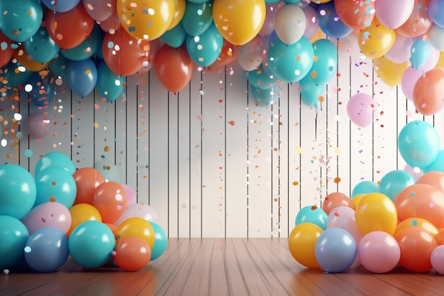 Photography of party decorations with balloons