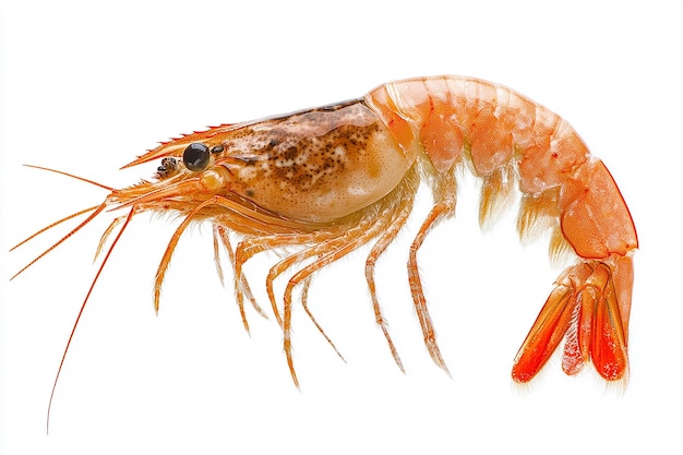 Photo photography of prawn animal on white background