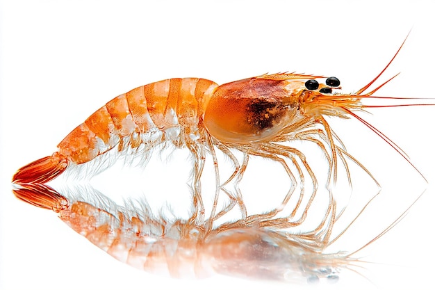 Photo photography of prawn animal on white background