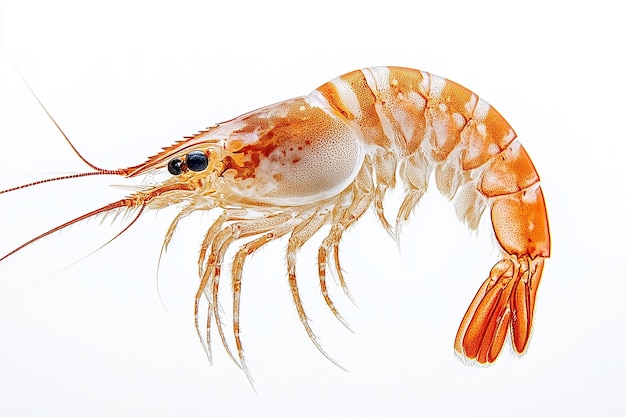 Photo photography of prawn animal on white background