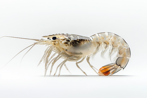 Photo photography of prawn animal on white background