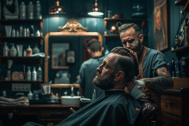 photography of professional barber in saloon