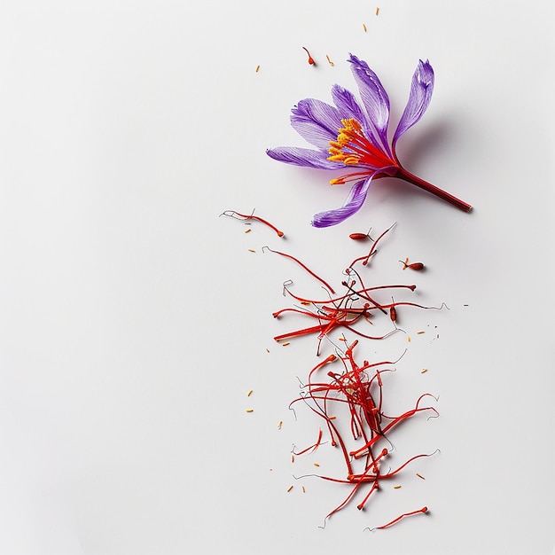 photography of saffron spice on white background