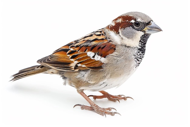 photography of Sparrow bird on white background