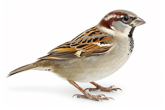 photography of Sparrow bird on white background