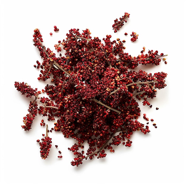 photography of Sumac spice on white background