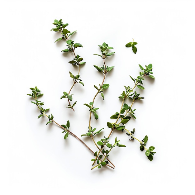 photography of Thyme spice on white background