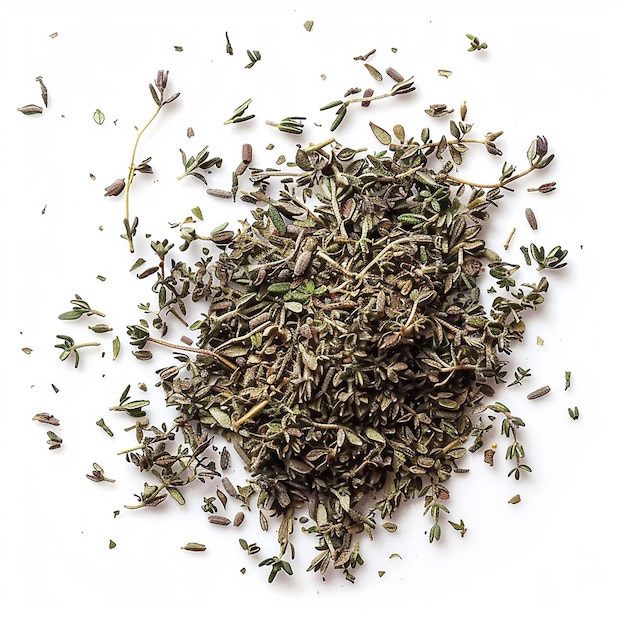 photography of Thyme spice on white background