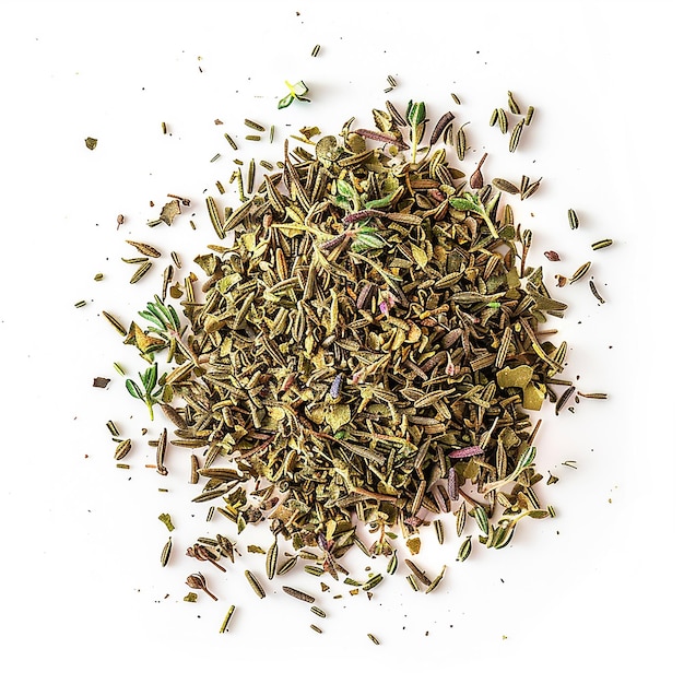 photography of Thyme spice on white background