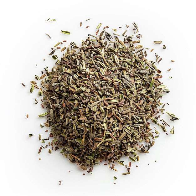 photography of Thyme spice on white background