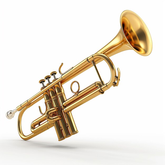 photography of Trumpet Music instrument on white background