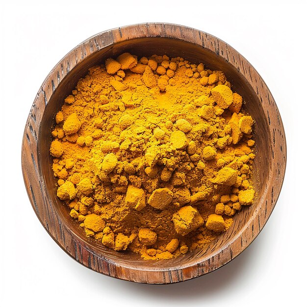 Photo photography of turmeric spice on white background