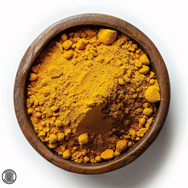 Photo photography of turmeric spice on white background