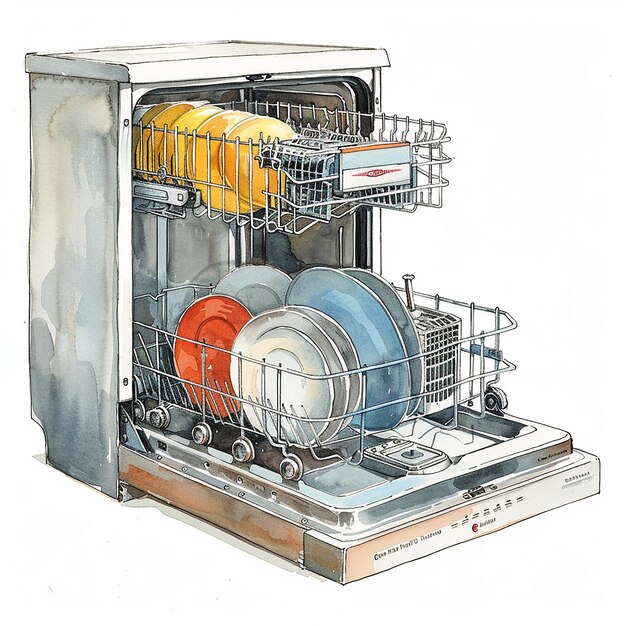 Photo photography of watercolor dishwasher clipart